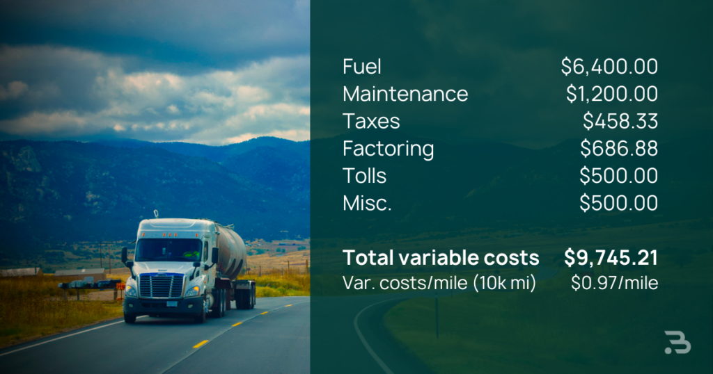 Variable costs in trucking