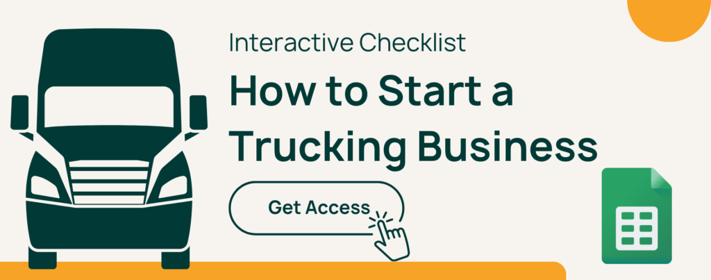 Checklist for starting a trucking business
